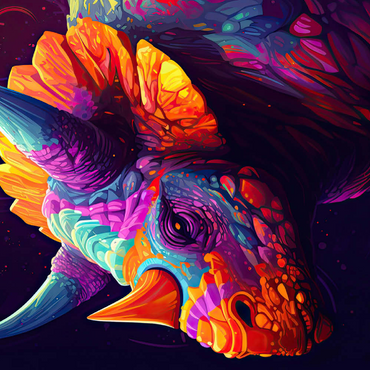 Vibrant Triceratops 500 Puzzle 3D Modell