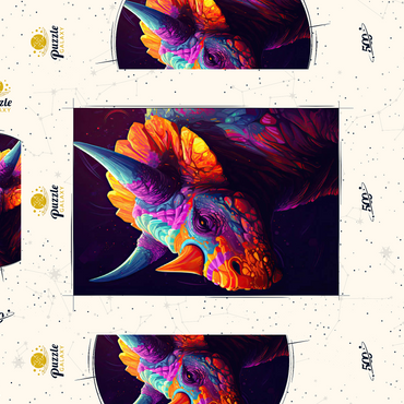 Vibrant Triceratops 500 Puzzle Schachtel 3D Modell