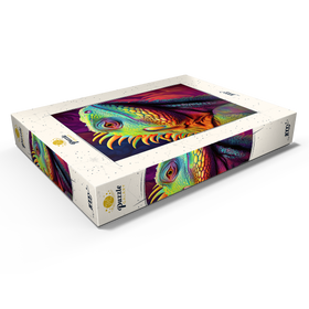 Alternative Darstellung des Puzzle-Motivs Lebendiges Leguan-Porträt - farbenfrohe digitale Kunst – Puzzleteile: 1000