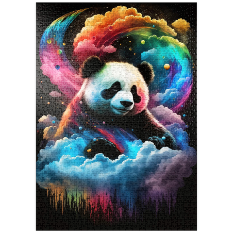 Darstellung des Puzzle Motivs Kosmischer Panda puzzleplate Cosmic Panda 1000 Puzzle