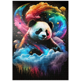Darstellung des Puzzle Motivs Kosmischer Panda - Puzzleteile: 1000