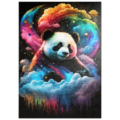 Darstellung des Puzzle Motivs Kosmischer Panda puzzleplate Cosmic Panda 100 Puzzle
