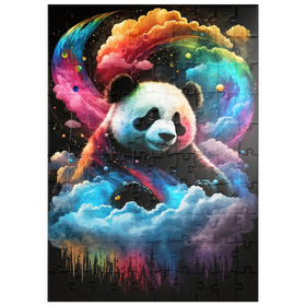 Darstellung des Puzzle Motivs Kosmischer Panda - Puzzleteile: 100