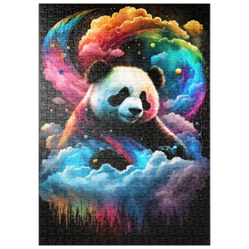 Darstellung des Puzzle Motivs Kosmischer Panda - Puzzleteile: 500