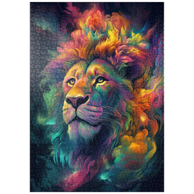 Darstellung des Puzzle Motivs Kosmischer Löwe - Puzzleteile: 1000