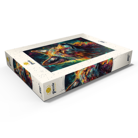 Alternative Darstellung des Puzzle-Motivs Farbenfroher Wolf – Puzzleteile: 1000