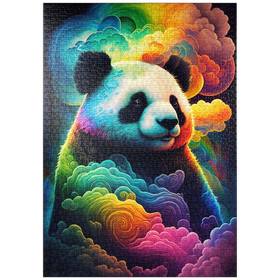 Darstellung des Puzzle Motivs Verträumter kosmischer Panda - Puzzleteile: 1000
