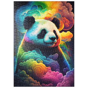 Darstellung des Puzzle Motivs Verträumter kosmischer Panda - Puzzleteile: 500