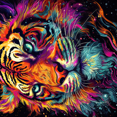 Neon Tiger 1000 Puzzle 3D Modell