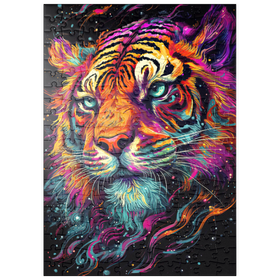 Darstellung des Puzzle Motivs Neon Tiger - Puzzleteile: 200