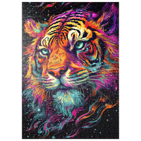 Darstellung des Puzzle Motivs Neon Tiger - Puzzleteile: 500