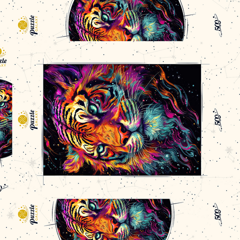 Neon Tiger 500 Puzzle Schachtel 3D Modell