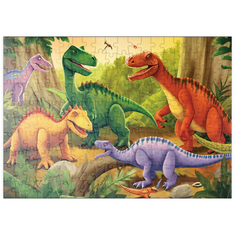 puzzleplate Colorful Dinosaur Scene – Vibrant Prehistoric Illustration 200 Puzzle