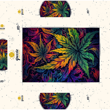 Psychedelic Leaves 100 Puzzle Schachtel 3D Modell