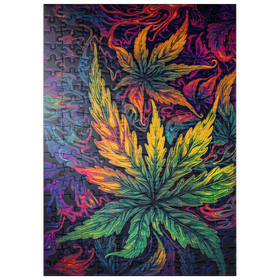 Darstellung des Puzzle-Motivs Psychedelische Blätter – Puzzleteile: 200