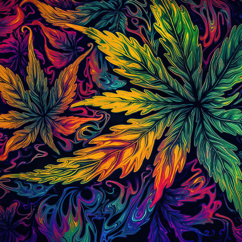 Psychedelic Leaves 500 Puzzle 3D Modell