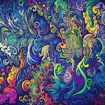 Psychedelic Swirls 1000 Puzzle 3D Modell