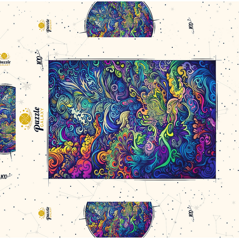 Psychedelic Swirls 100 Puzzle Schachtel 3D Modell