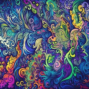 Psychedelic Swirls 200 Puzzle 3D Modell