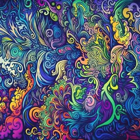 Psychedelic Swirls 500 Puzzle 3D Modell