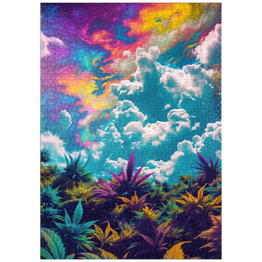 Darstellung des Puzzle Motivs puzzleplate Psychedelic Sky Over Vibrant Foliage 1000 Puzzle