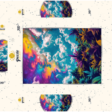 Darstellung des Puzzle Motivs Psychedelic Sky Over Vibrant Foliage 200 Puzzle Schachtel 3D Modell