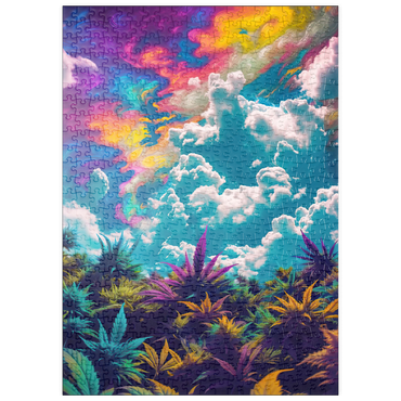 Darstellung des Puzzle Motivs puzzleplate Psychedelic Sky Over Vibrant Foliage 500 Puzzle