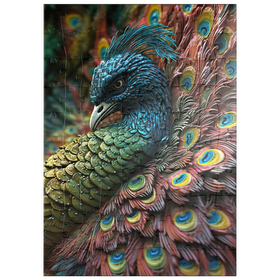 Darstellung des Puzzle Motivs majestätischer Pfau - Puzzleteile: 100
