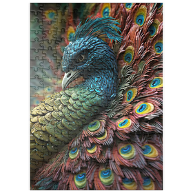 Darstellung des Puzzle Motivs majestätischer Pfau - Puzzleteile: 200