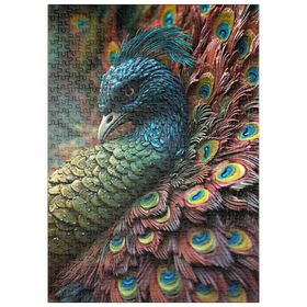Darstellung des Puzzle Motivs majestätischer Pfau - Puzzleteile: 500