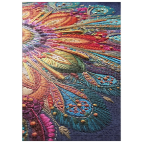Darstellung des Puzzle Motivs Aufwändige Stickerei - Puzzleteile: 500