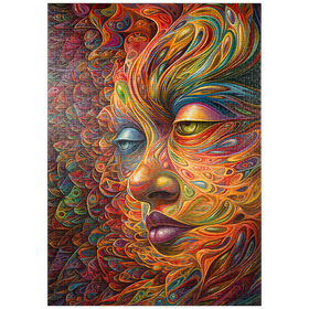 Darstellung des Puzzle-Motivs Psychedelisches Porträt – Puzzleteile: 1000