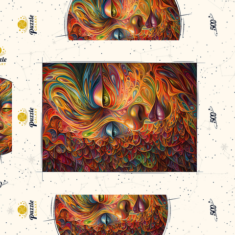 Psychedelic Portrait 500 Puzzle Schachtel 3D Modell