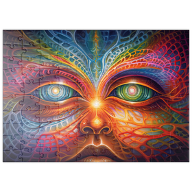 Darstellung des Puzzle Motivs Psychedelisches Visionärsgesicht - Puzzleteile: 100