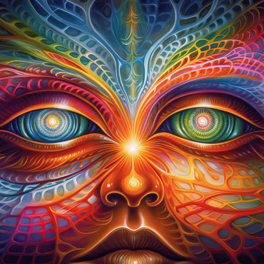 Psychedelic Visionary Face 200 Puzzle 3D Modell