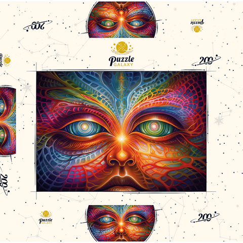 Psychedelic Visionary Face 200 Puzzle Schachtel 3D Modell