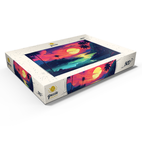 Alternative Darstellung des Puzzle-Motivs Tropisches Sonnenuntergangsparadies – Puzzleteile: 500