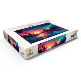 Darstellung des Puzzle Motivs Reflexion eines tropischen Sonnenuntergang - Puzzleteile: 1000