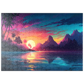 Darstellung des Puzzle-Motivs Reflexion eines tropischen Sonnenuntergang – Puzzleteile: 200