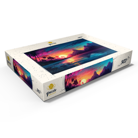 Darstellung des Puzzle Motivs Reflexion eines tropischen Sonnenuntergang - Puzzleteile: 500