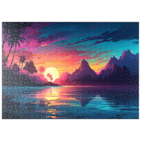 Darstellung des Puzzle Motivs Reflexion eines tropischen Sonnenuntergang - Puzzleteile: 500