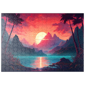 Darstellung des Puzzle Motivs Majestätischer tropischer Sonnenuntergang - Puzzleteile: 200