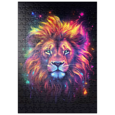 puzzleplate Vibrant Cosmic Lion 200 Puzzle