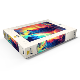 Alternative Darstellung des Puzzle-Motivs Farbenfroher Wolf – Puzzleteile: 1000