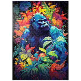 Darstellung des Puzzle-Motivs Majestätischer Gorilla – Puzzleteile: 1000