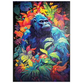 Darstellung des Puzzle Motivs Majestätischer Gorilla - Puzzleteile: 100