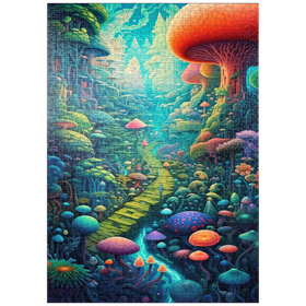 Darstellung des Puzzle-Motivs Verwunschener Pilzwald – Puzzleteile: 1000
