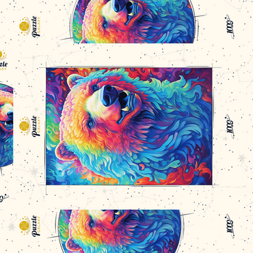 Vibrant Grizzly Bear 1000 Puzzle Schachtel 3D Modell