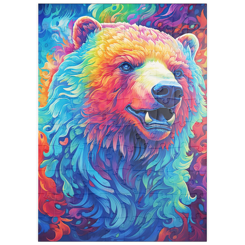 puzzleplate Vibrant Grizzly Bear 100 Puzzle