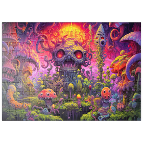 Darstellung des Puzzle Motivs Surreale Fantasy-Pilzwelt - Puzzleteile: 100